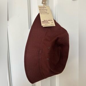 Red Muji adjustable Bucket hat NWT